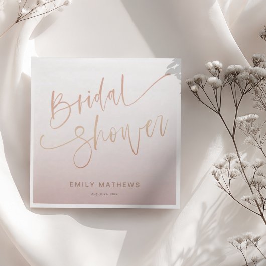 Serviette En Papier Modern Rose Gold Gradient Bridal Shower