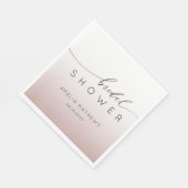 Serviette En Papier Modern Rose Gold Gradient Bridal Shower (Coin)