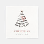 Serviette En Papier Modern Scandi Minimal Blush Heart Christmas Tree (Devant)