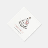 Serviette En Papier Modern Scandi Minimal Blush Heart Christmas Tree (Coin)