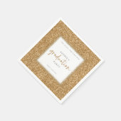 Serviette En Papier Modern Script Gold Parties scintillant Nom Graduat (Coin)