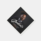 Serviette En Papier Modern Script Graduate Photo Graduation (Coin)