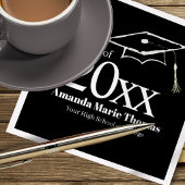 Serviette En Papier Modern Script Graduation Name Class Year Design