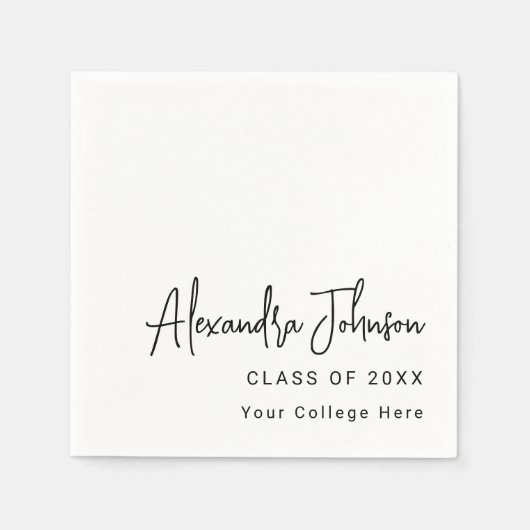 Serviette En Papier Modern Script Simple Graduation Party (Devant)