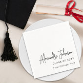 Serviette En Papier Modern Script Simple Graduation Party