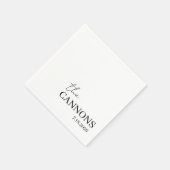 Serviette En Papier Modern Script Wedding Personalized Name Date (Coin)