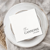 Serviette En Papier Modern Script Wedding Personalized Name Date