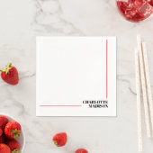 Serviette En Papier Modern Simple Black White Trendy Minimalist Plain  (En situation)