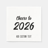 Serviette En Papier Modern Simple Custom Script 2026 New Years Party (Devant)