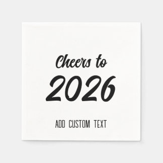 Serviette En Papier Modern Simple Custom Script 2026 New Years Party