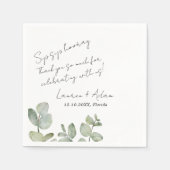 Serviette En Papier Modern Simple Eucalyptus Greenery Wedding (Devant)