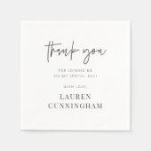 Serviette En Papier Modern Simple Minimalist Chic Thank You (Devant)