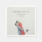 Serviette En Papier Modern Simple Photo Wedding (Devant)