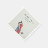 Serviette En Papier Modern Simple Photo Wedding (Coin)