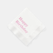 Serviette En Papier Modern Simple Pink Birthday (Coin)