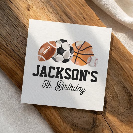 Serviette En Papier Modern Sports Birthday Party