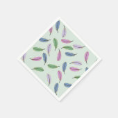 Serviette En Papier Modern Stylish Pastel Blue Feathers Pattern (Coin)