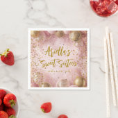Serviette En Papier Modern sweet 16 pink gold balloons (En situation)