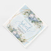 Serviette En Papier Modern Sweet 16th Dusty Blue Gold Frame Party (Coin)