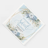 Serviette En Papier Modern Sweet 16th Dusty Blue Greenery Table Napkin (Coin)