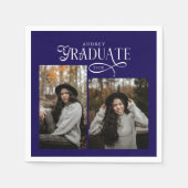 Serviette En Papier Modern Typography Graduate Photo Graduation (Devant)