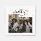 Serviette En Papier Modern Typography Graduate Photo Graduation (Devant)