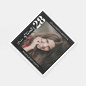 Serviette En Papier Modern Typography Photo Graduation (Coin)