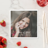 Serviette En Papier Modern Typography Photo Graduation (En situation)