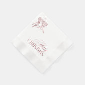 Serviette En Papier Modern Vintage Red Christmas Party (Coin)