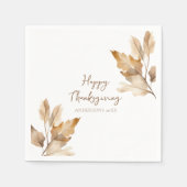 Serviette En Papier Modern Watercolor Leaf Thanksgiving (Devant)