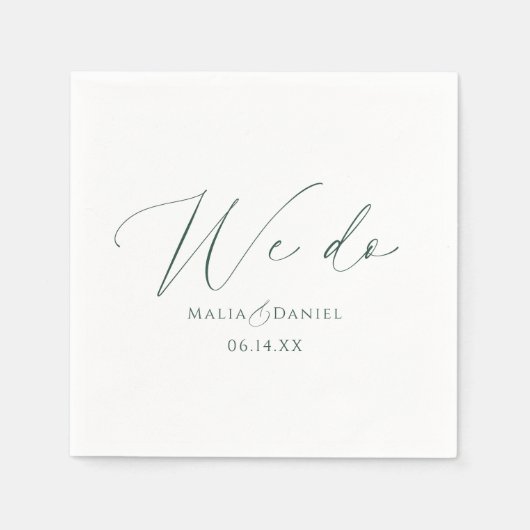 Serviette En Papier Modern We Do Couples Names Script Wedding (Devant)
