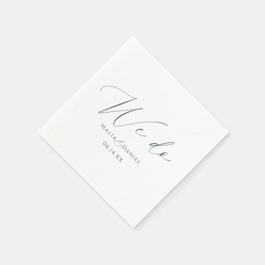 Serviette En Papier Modern We Do Couples Names Script Wedding (Coin)