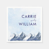 Serviette En Papier Modern Winter Mountain Pattern Wedding (Devant)