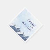 Serviette En Papier Modern Winter Mountain Pattern Wedding (Coin)