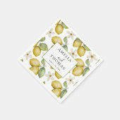 Serviette En Papier Modern Yellow Citrus Wedding (Coin)