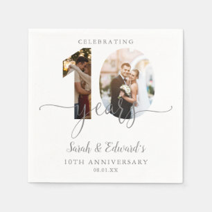 Serviette En Papier Moderne 10e anniversaire de mariage 2 Photo