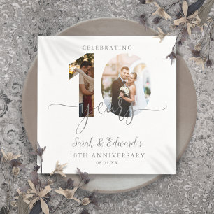 Serviette En Papier Moderne 10e anniversaire de mariage 2 Photo