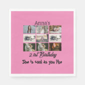 Serviette En Papier Moderne 21e anniversaire personnalisé 9 Photo Coll (Devant)