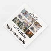 Serviette En Papier Moderne 21e anniversaire personnalisé 9 Photo Coll (Coin)