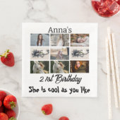 Serviette En Papier Moderne 21e anniversaire personnalisé 9 Photo Coll (En situation)