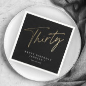 Serviette En Papier Moderne 30e anniversaire simple élégant élégant