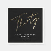 Serviette En Papier Moderne 30e anniversaire simple élégant élégant (Devant)