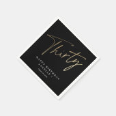 Serviette En Papier Moderne 30e anniversaire simple élégant élégant (Coin)