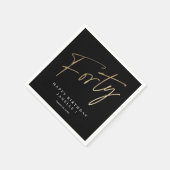 Serviette En Papier Moderne 40e anniversaire simple élégant élégant (Coin)