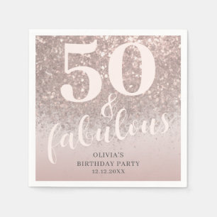 Serviette En Papier Moderne 50 ans & Incroyable Anniversaire Rose Pail