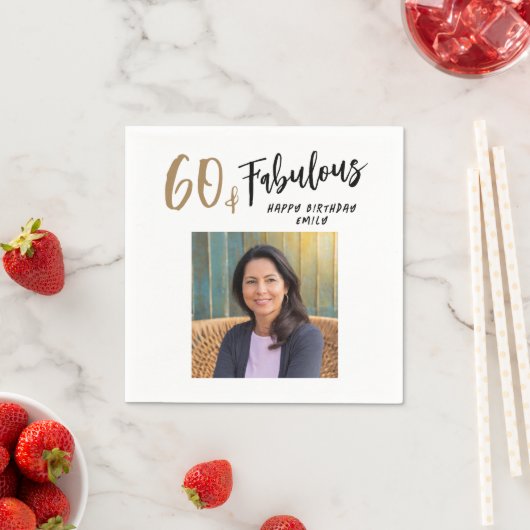 Serviette En Papier Moderne 60 et Fabuleux Photo 60e anniversaire (En situation)
