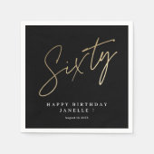 Serviette En Papier Moderne 60e anniversaire simple élégant élégant (Devant)
