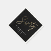 Serviette En Papier Moderne 60e anniversaire simple élégant élégant (Coin)