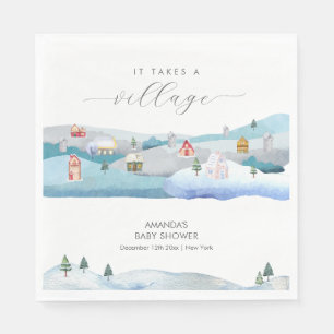 Serviette En Papier Moderne Baby Shower de neige d'hiver Il faut un vi