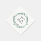 Serviette En Papier Moderne Blanc Magnolia Verdure 40e anniversaire (Coin)